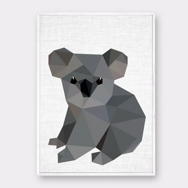 Поли хиппотамус киви птица коала леопард лев животные постер холст печать