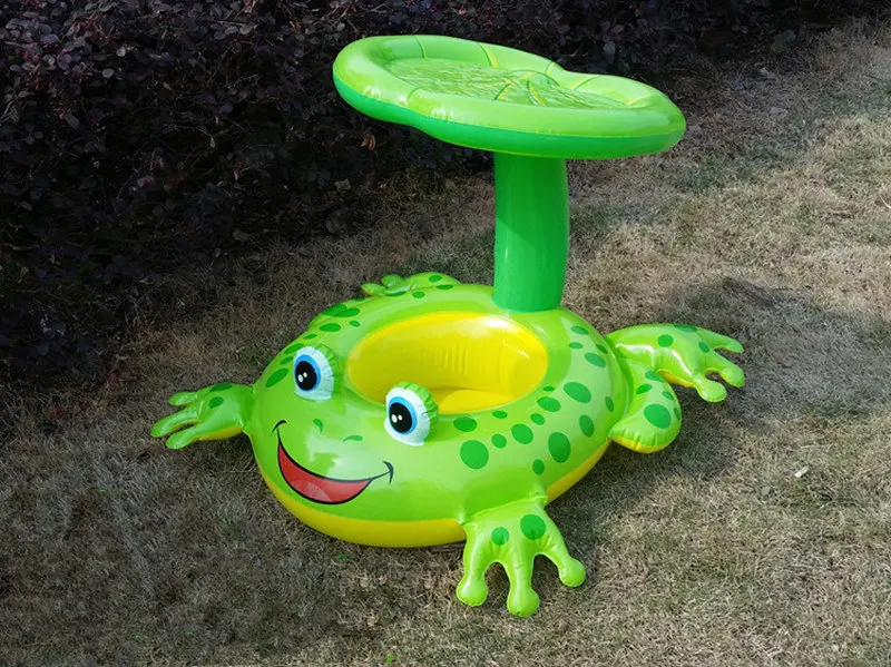 

[ Funny ] Seat Float Frog Swimming Pool Accessories PVC Children Pool Inflatable Swimming Circle baby catoon inflatable boat toy