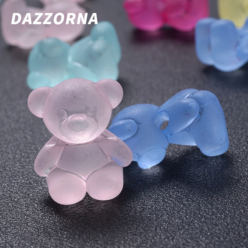 Прозрачные матовые акриловые бусины в форме медведя аксессуары для изготовления