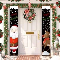 christmas door banner ornament santa claus elk faceless old man merry christmas decorations for home navidad gift new year 2022