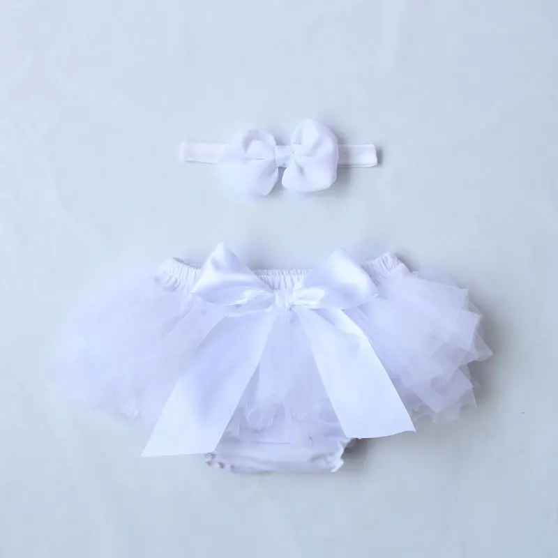 Baby Cotton Chiffon Ruffle Bloomers Toddler Newborn Shorts Baby Summer cute Flower Cover fashion Diaper Clothing - Цвет: Белый