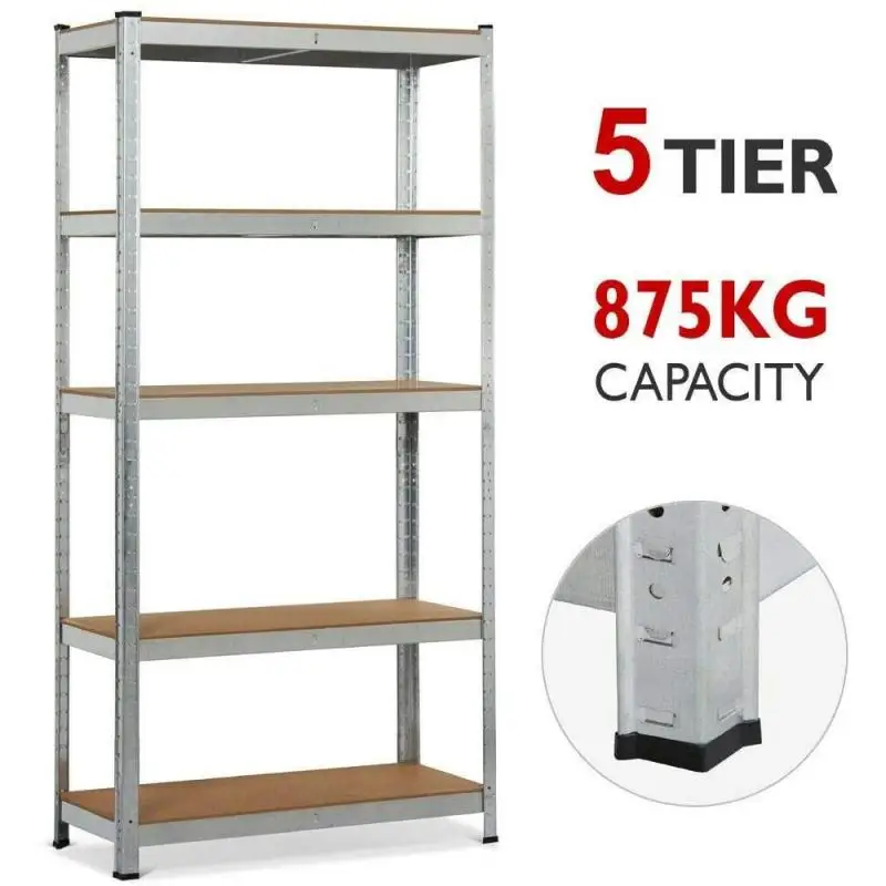 

875kg Portable Multifunction 5 Layer Metal Shelf With 5 Shelves Dining Shelf Kitchen Trolley Household Storage Holders Racks HWC