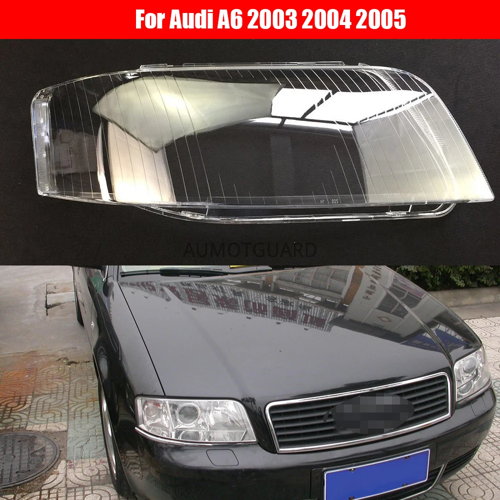 

Car Headlamp Lens For Audi A6 2003 2004 2005 Transparent Car Headlight Headlamp Lens Front Auto Shell Cover