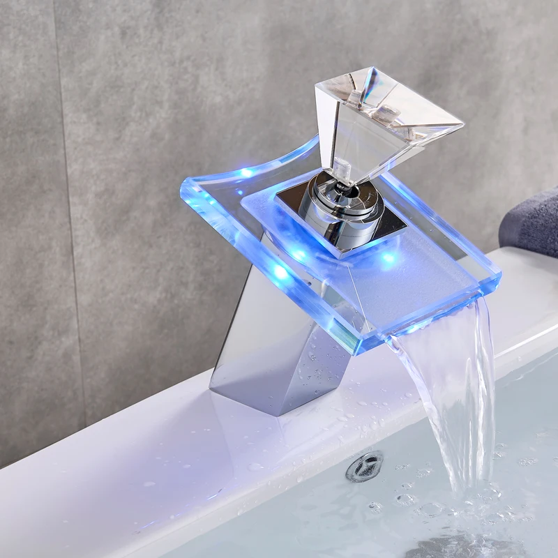 Смеситель ALENARTWATER для ванной комнаты светодиодный кран раковины крепление на