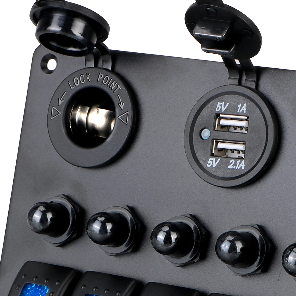 LEEPEE Алюминий Панель AC/DC 12V/24V 6 банда кулисный переключатель морской катер