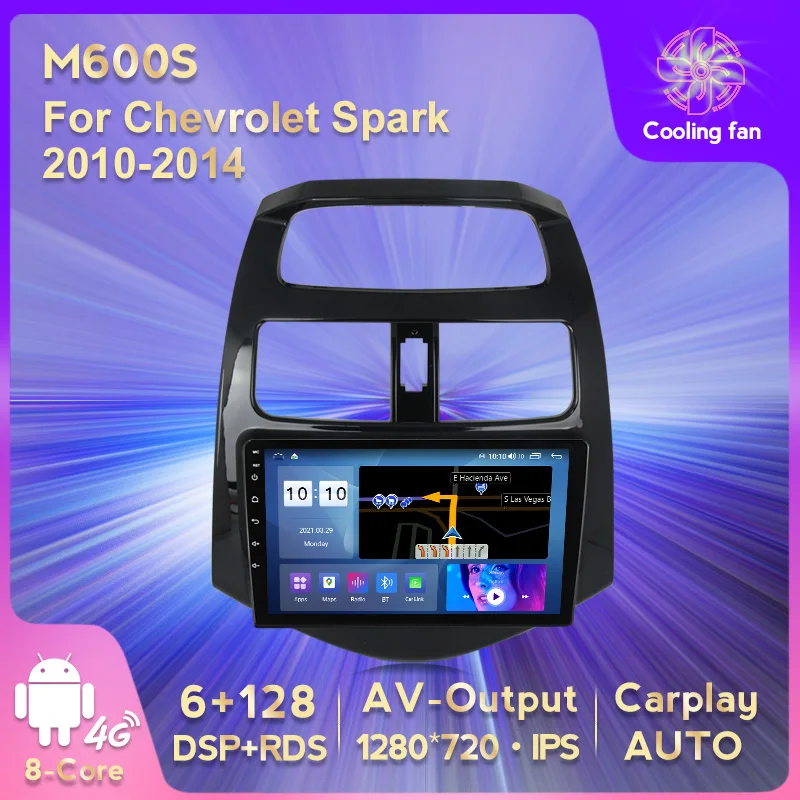 

Автомобильный мультимедийный видеоплеер 6G 128 ГБ Android 11 для Chevrolet Spark 2010 2011 2012 2013 2014 навигация GPS 2 Din без DVD