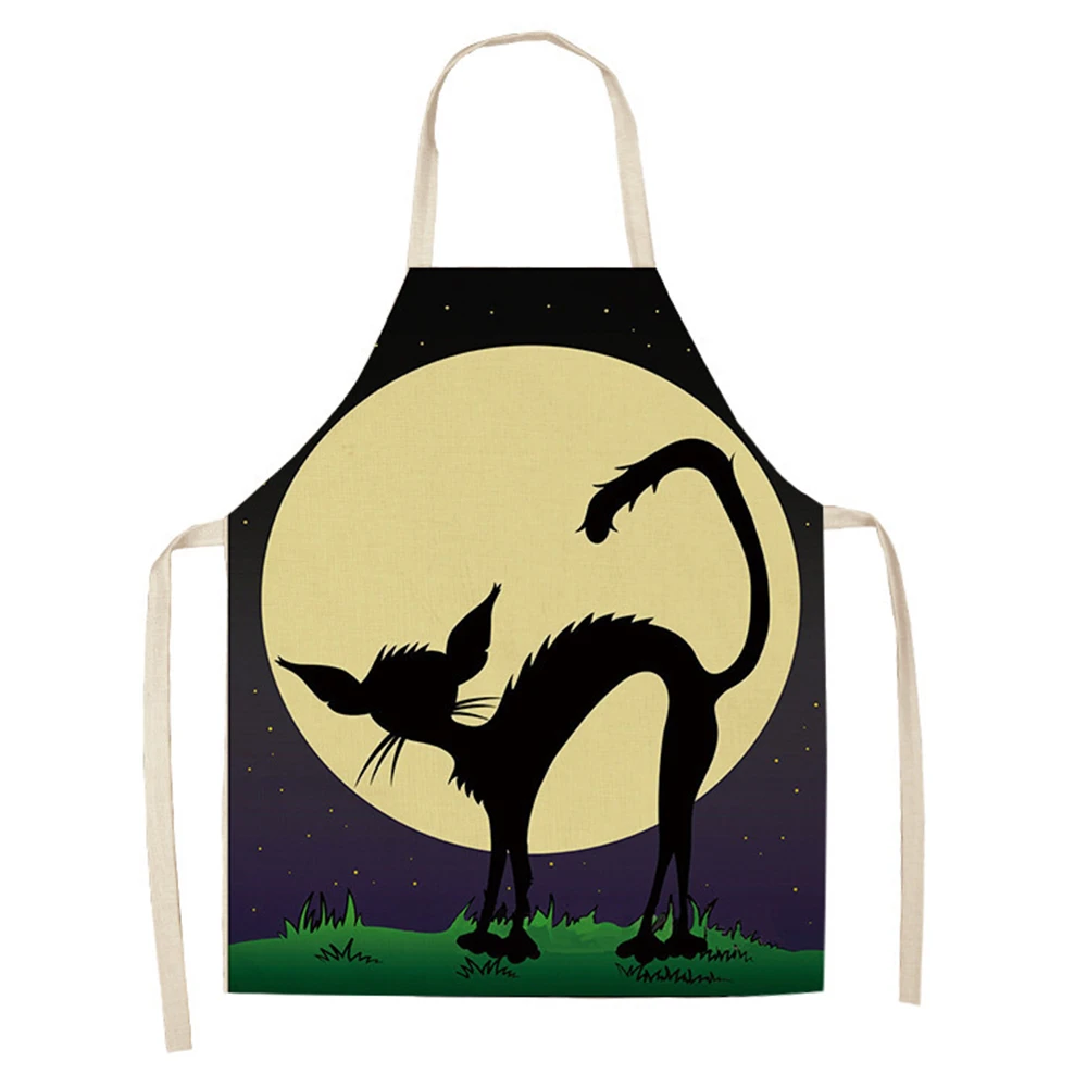 

1Pcs Kitchen Cooking Apron Cute Cat Printed Home Sleeveless Cotton Linen Aprons for Men Women Baking Accessories 45x56cm/65x75cm