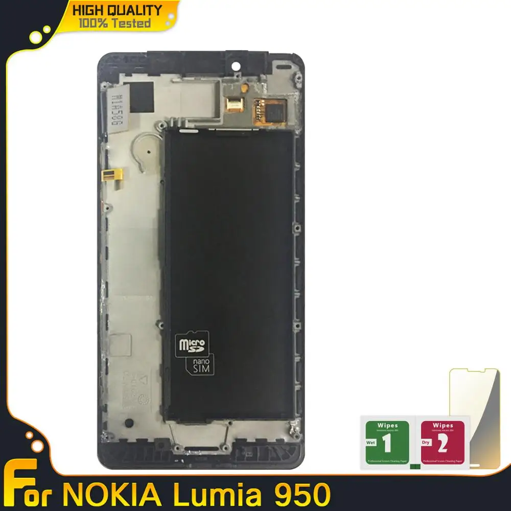 Новый ЖК-дисплей сенсорный экран дигитайзер сборка LCDs с рамкой для Microsoft Nokia Lumia 950