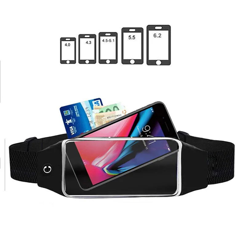 

Women Men Waist bag Sport Waist Bag Screen Touching Waterproof Running Belt Pouch Mobile Phone Holder Running Belt Waist Pack