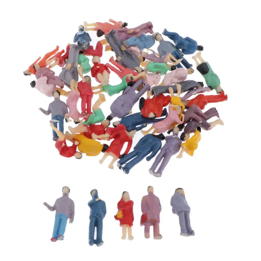 50 шт. 1:87 HO Ассорти миниатюрный люди модель фигурки для Модель поезда диорама