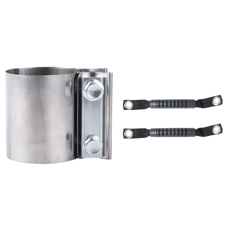 

2x Grab Handles Black Rear Seat Safety Grab for Jeep Wrangler JK & 1x 2.5 Inch 63MM Exhaust Pipe Clamp Tail Throat Hoop