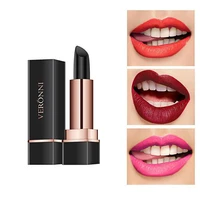 veronni black rose lipstick cosmetic makeup waterproof lip long lasting lip stick magic color change 3 color maquiage