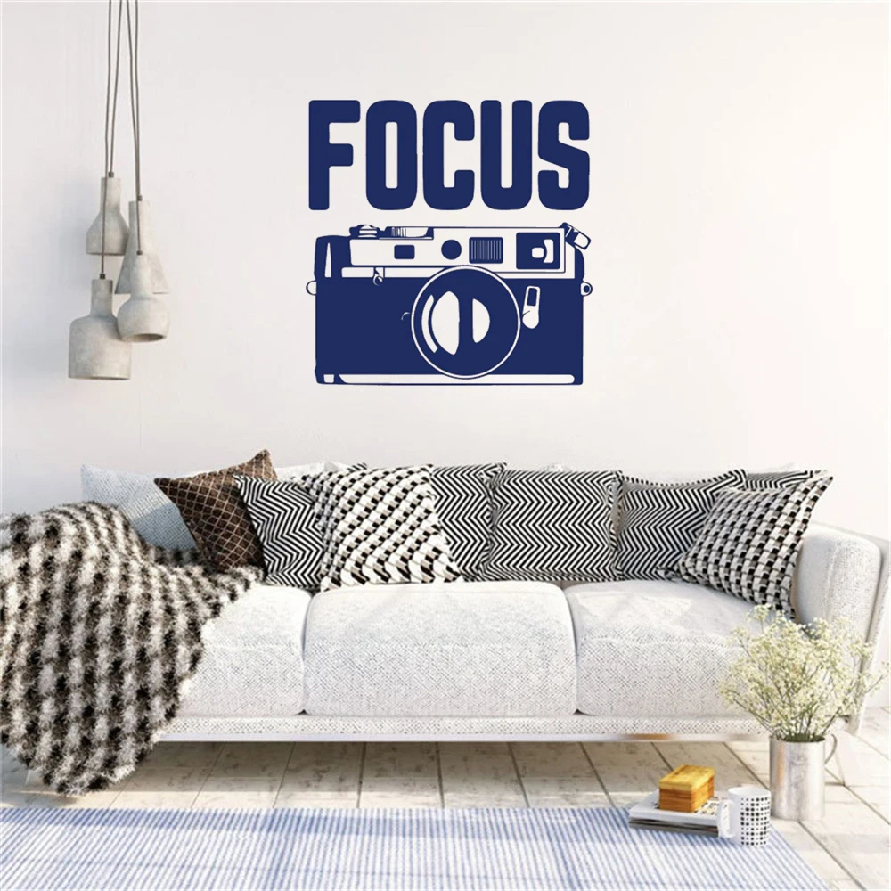 

Focus Quote Wall Sticker Camera Wall Decal For Cinema Studio Photography Studio Home Decor Vinyl Art Mural DW20185