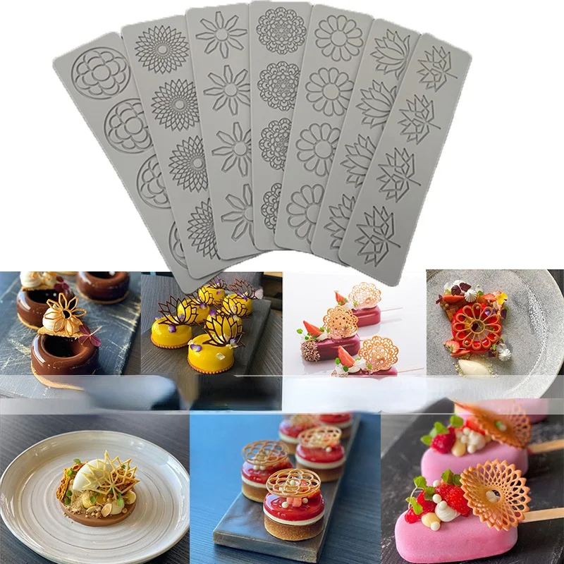 

Новая Маргаритка Лотос калейдоскоп помадка кружевной коврик сделай сам украшение для выпечки молекулярная кухня печатная форма