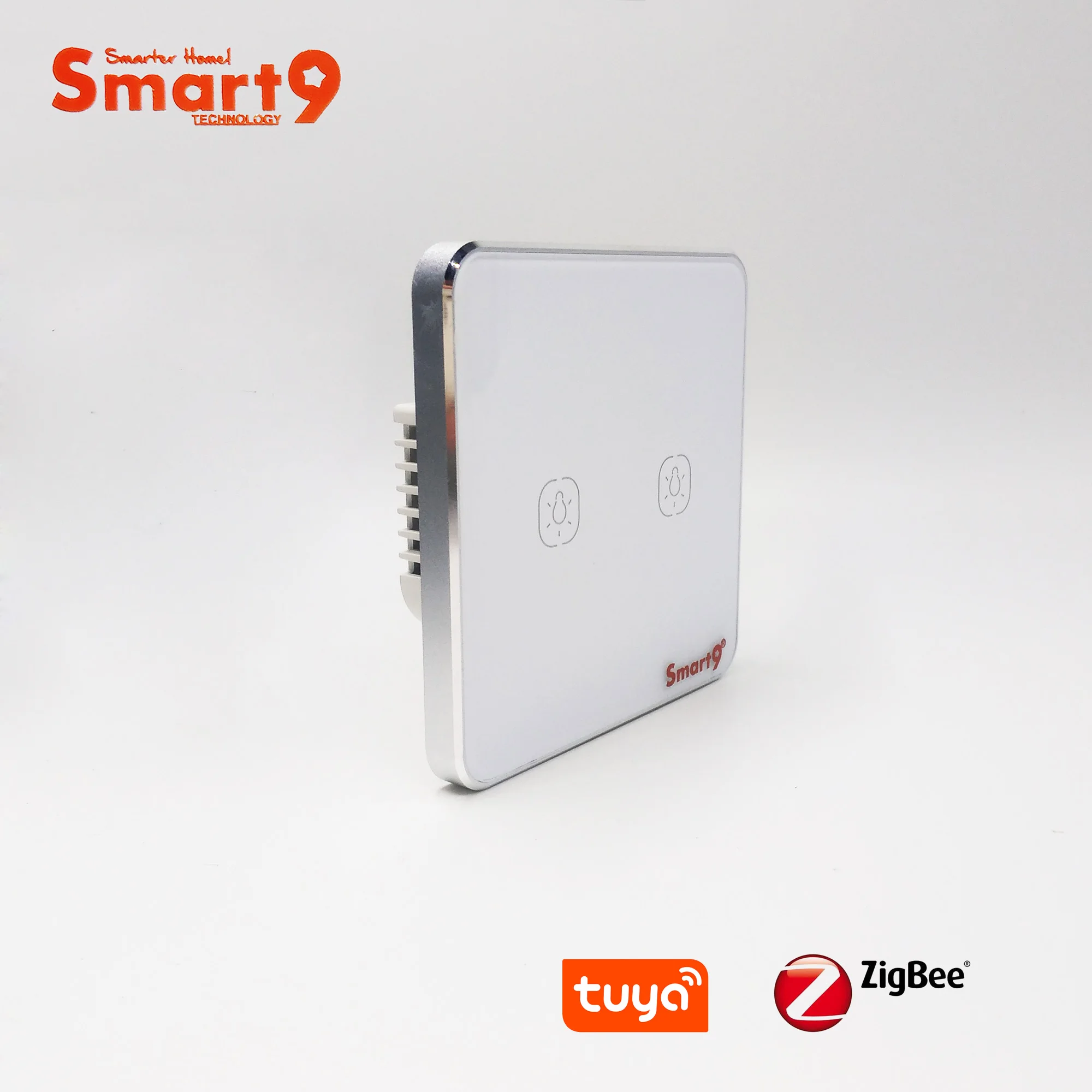 Настенный выключатель Smart9 ZigBee без нейтрали работает с TuYa Hub сенсорная кнопка
