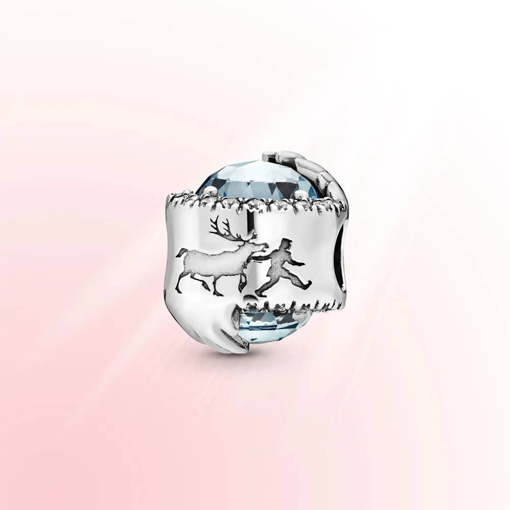 

925 Silver Charm silver Frozen Winter Crystal Dangle Charm Fit Original Pandora Bracelet women Fashion jewelry