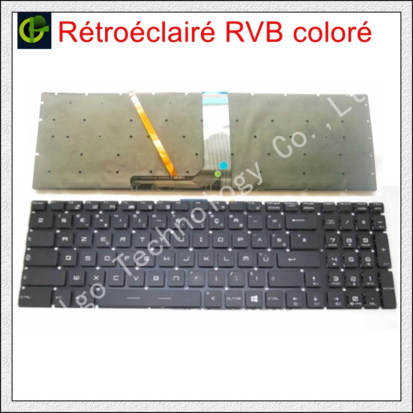 Цветная клавиатура с французской RGB подсветкой Azerty для MSI GT62 GT72 GE62 GE72 GS60 GS70 GL62 GL72 GP62