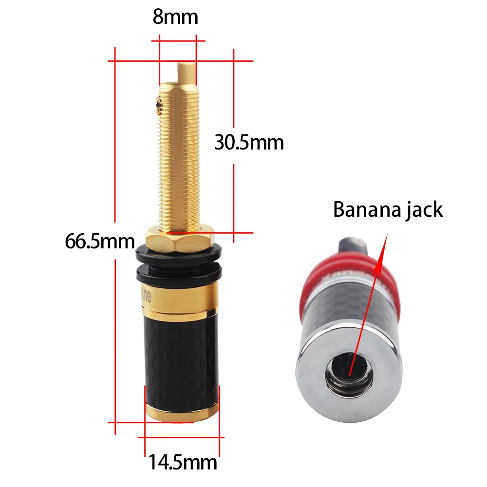 Красная медная углеродная волоконная переплетная клемма с золотым/родиевым