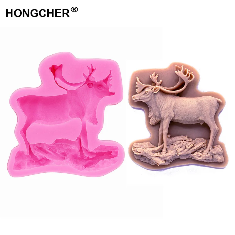 Новая форма для торта с оленями в виде животных декоративные формы выпечки
