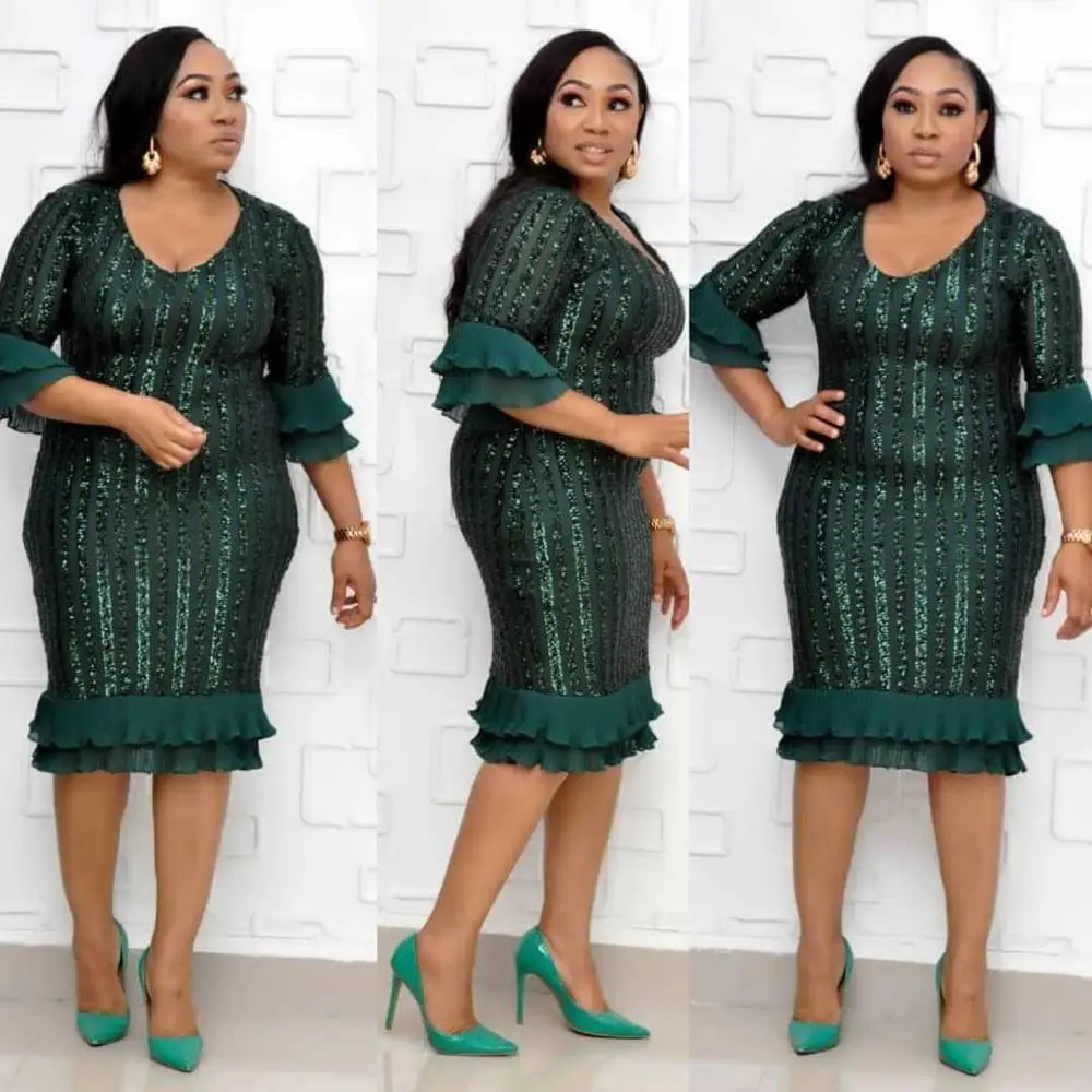 Африканский дизайн блестки шифоновая абайя плиссированные Дашики Платье