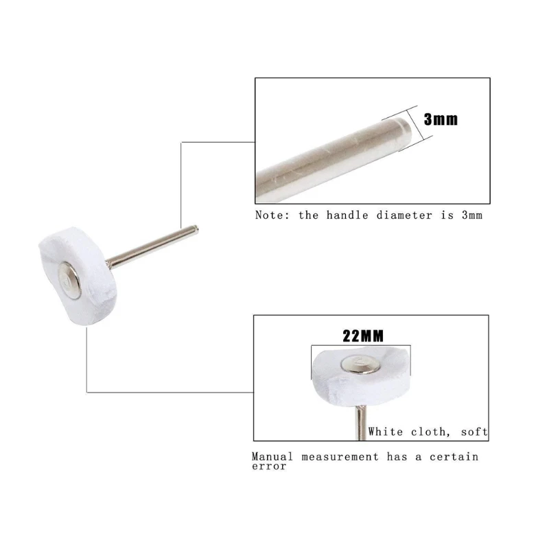 

10pcs White Yellow Polishing Cotton T Style Polish Buffing Wheel Grinding Head Cloth Grinder Head Drill Rotary Tool Accessories