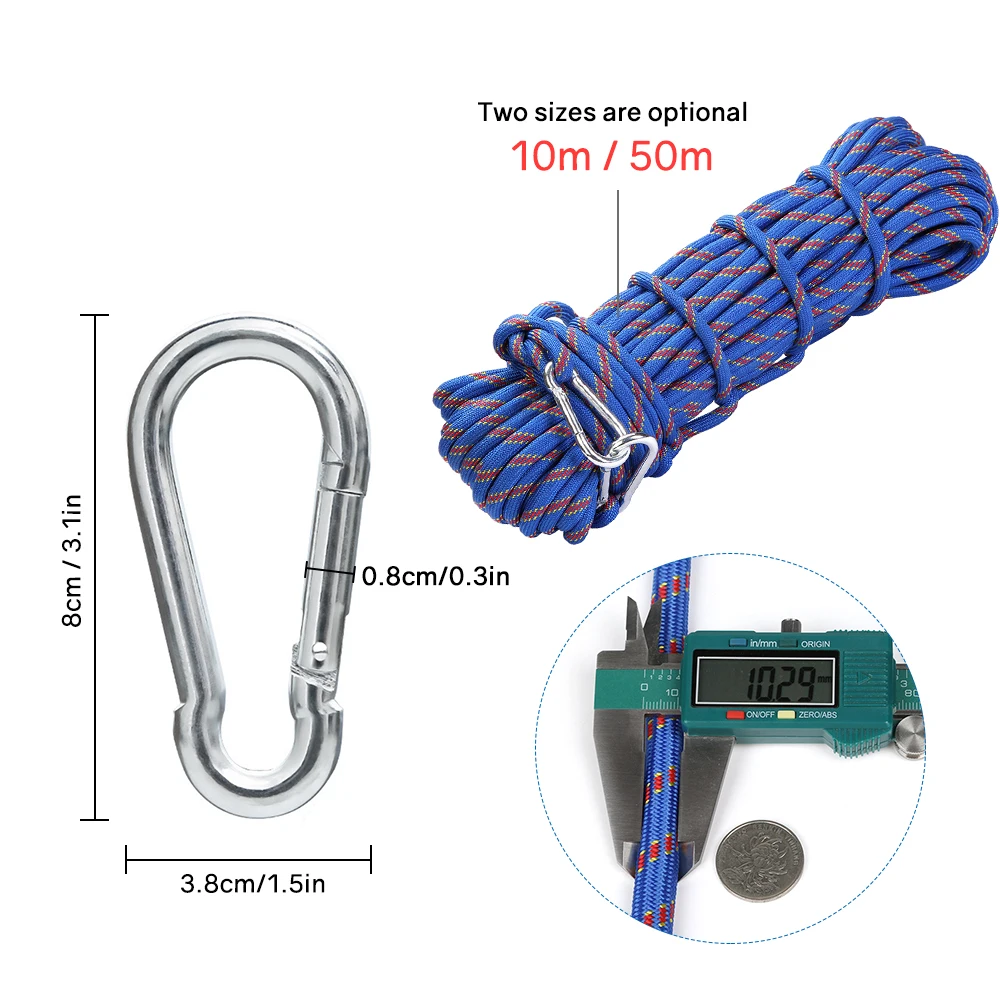 50 м трос для скалолазания на открытом воздухе с карабином 10 мм Паракорд веревка