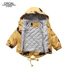 Теплая зимняя куртка CROAL Чери, парка для маленьких мальчиков, Детская куртка с капюшоном, Детская куртка на осень и зиму, верхняя одежда для малышей