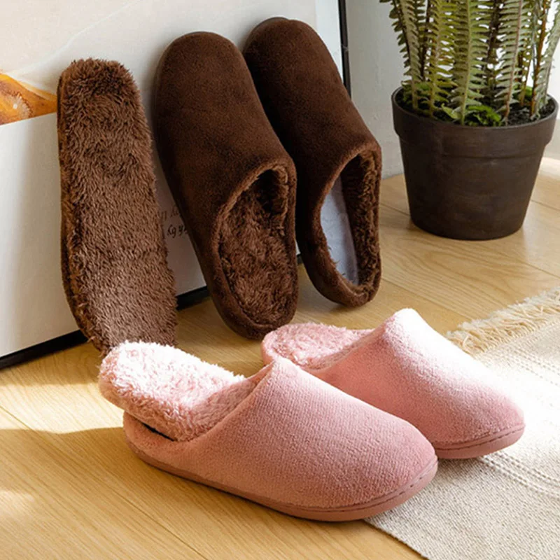 

Winter Slippers Men Indoor Shoes Casual Sneakers For Home Cotton Slipper Terlik Soft Plush Warm Removable Insole Slippers