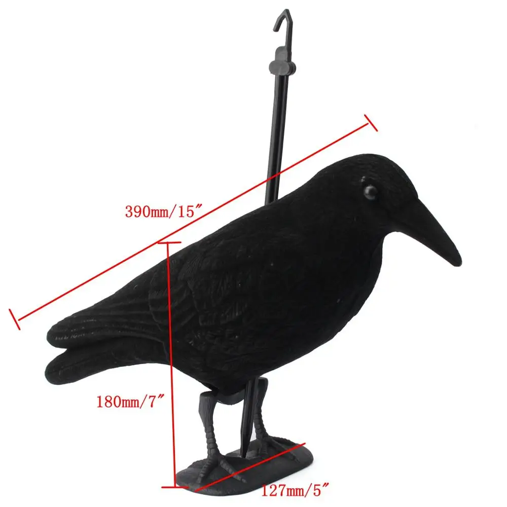 Flocking crow Очень реалистичные пластиковые приманки для охоты на голубя с палкой для охоты и украшения сада во дворе - Цвет: Flocking crow