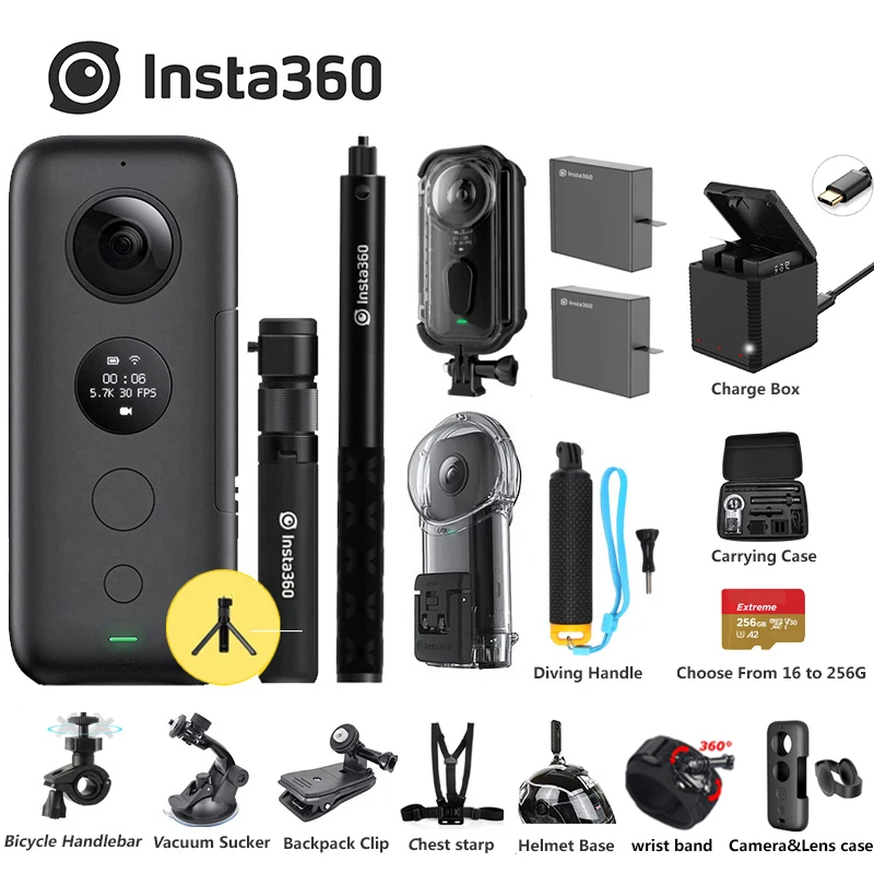 Insta360 One X Спортивная Экшн-камера 5,7 K видео 18MP Insta 360 ONE X селфи-палка Bullet Time Venture чехол - Цвет: Bundle 10