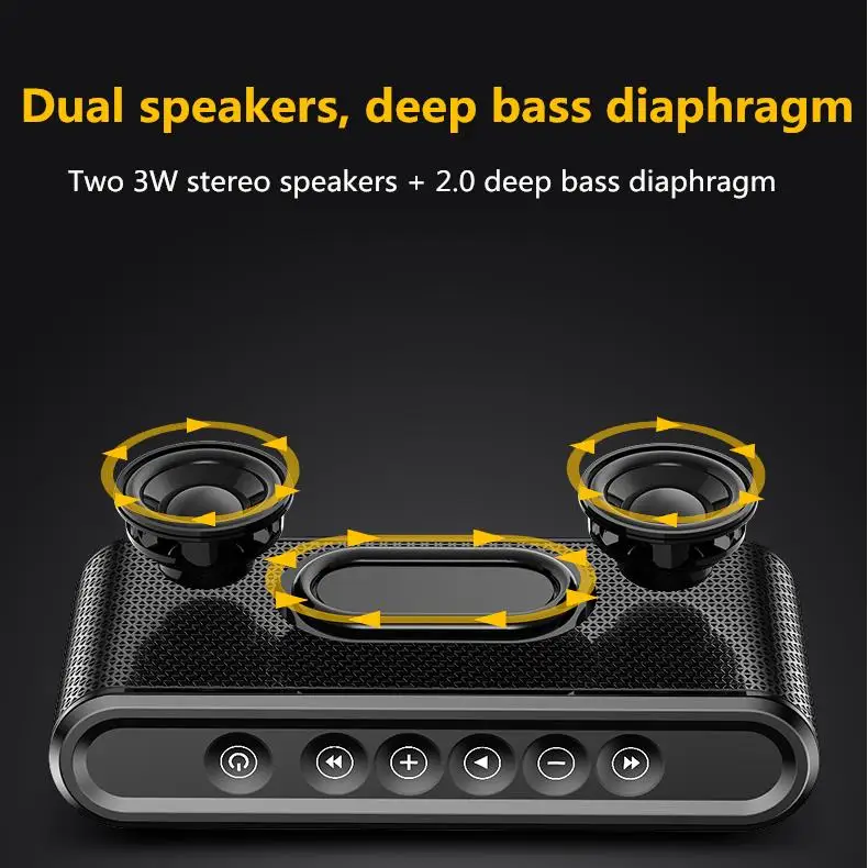 Портативная беспроводная Bluetooth колонка с внешним аккумулятором на 8000 мАч бас