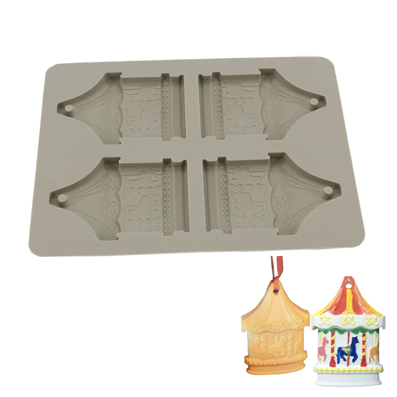 YIWUMART 4 отверстия карусель го круглый ароматерапия силиконовые формы для мыла