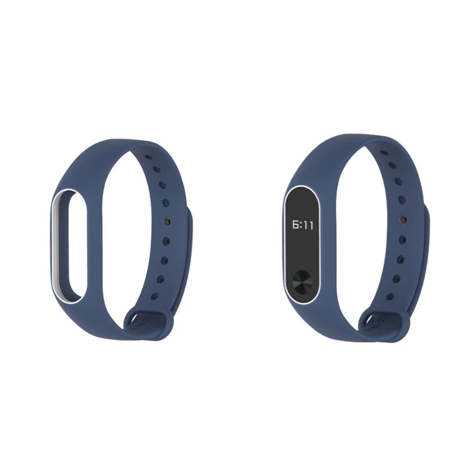 Двойной цвет mi band 2 аксессуары xiomi ремешок замена силиконовый для xiaomi mi2 pulseira