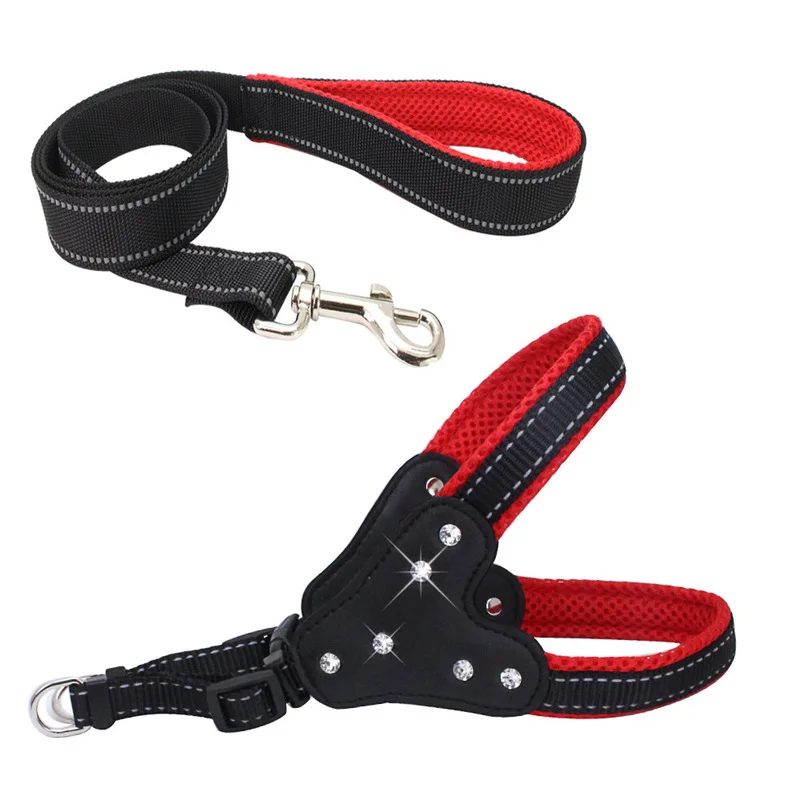 

5pcs 1.2m Small and medium-sized dog vest type chest strap Go out walk dog cat rope Pet traction rope Pet Supplies