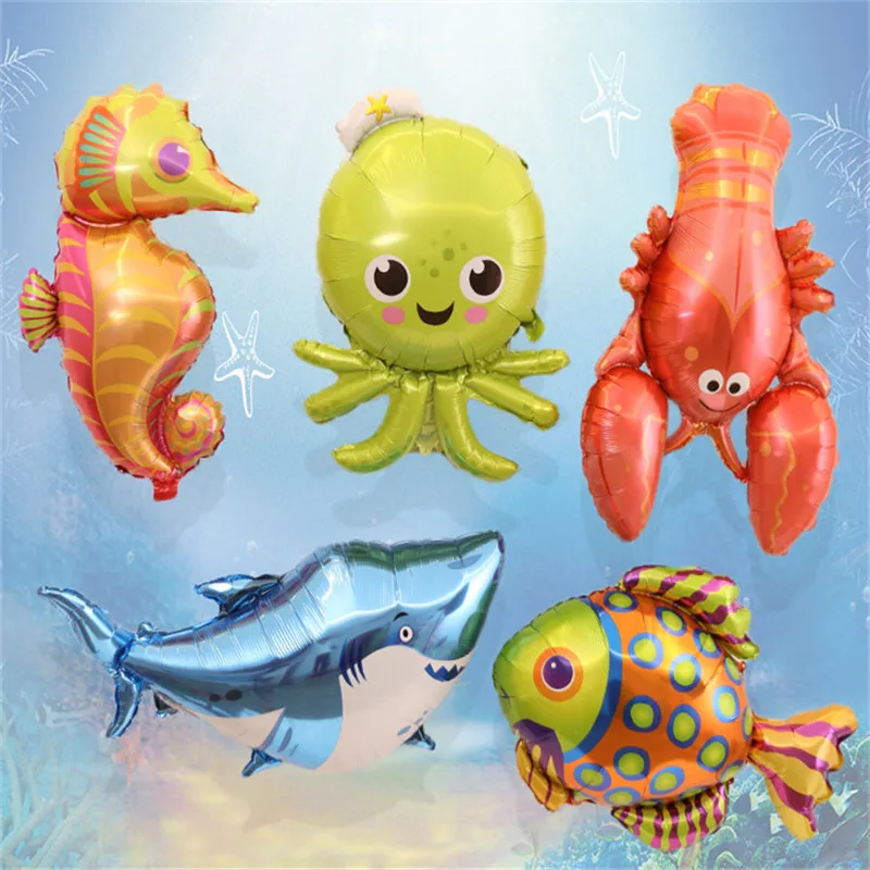 1 шт. новый большой шар из алюминиевой фольги в виде русалки дельфина украшения
