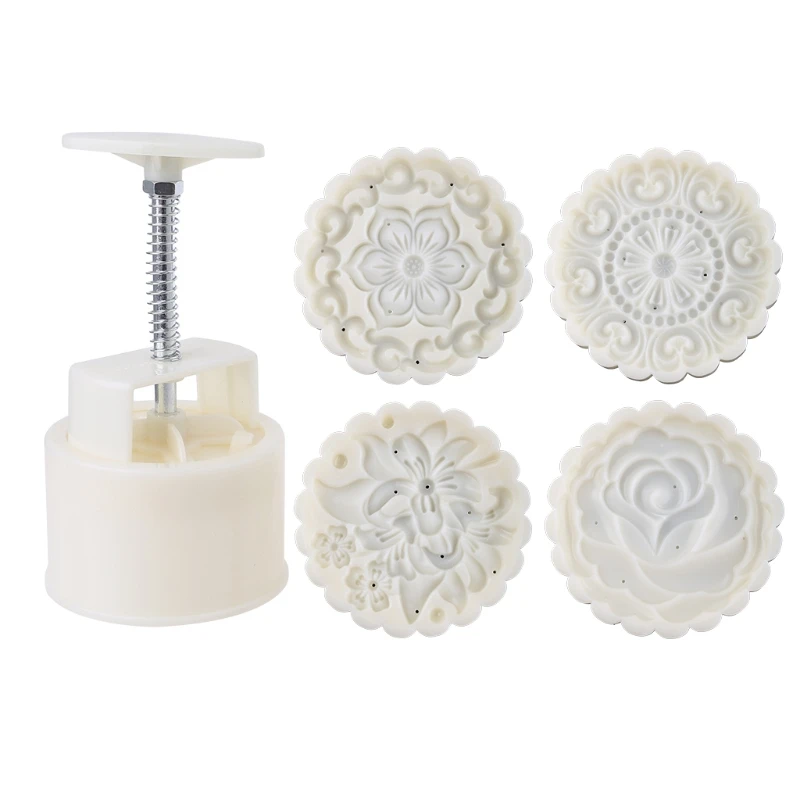 

150/200g 3D National Tide Wind Thickened Moon Cake Moulds Cantonese Hand Embossed Piece Baking Tools Set Baking Gadgets