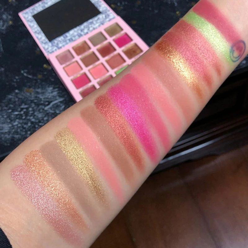 Матовые перламутровые блестящие водостойкие тени для век 16 цветов пигментные