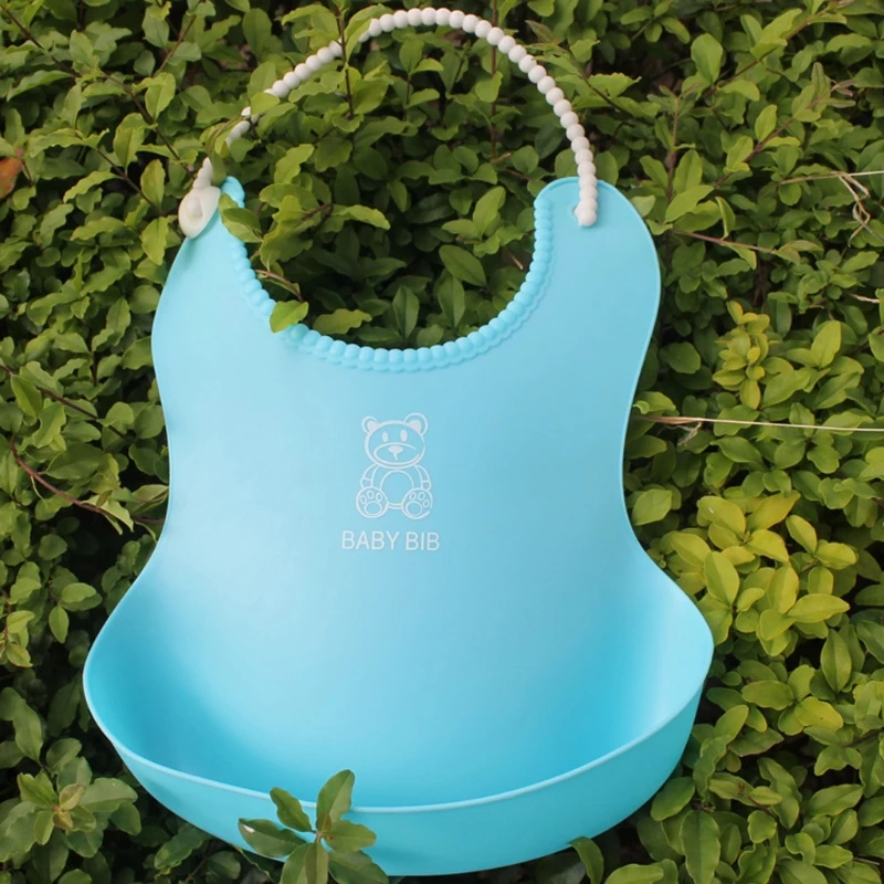 

Baby Infant Toddler Waterproof Silicone Bib Infants Feeding Lunch Roll-up Apron
