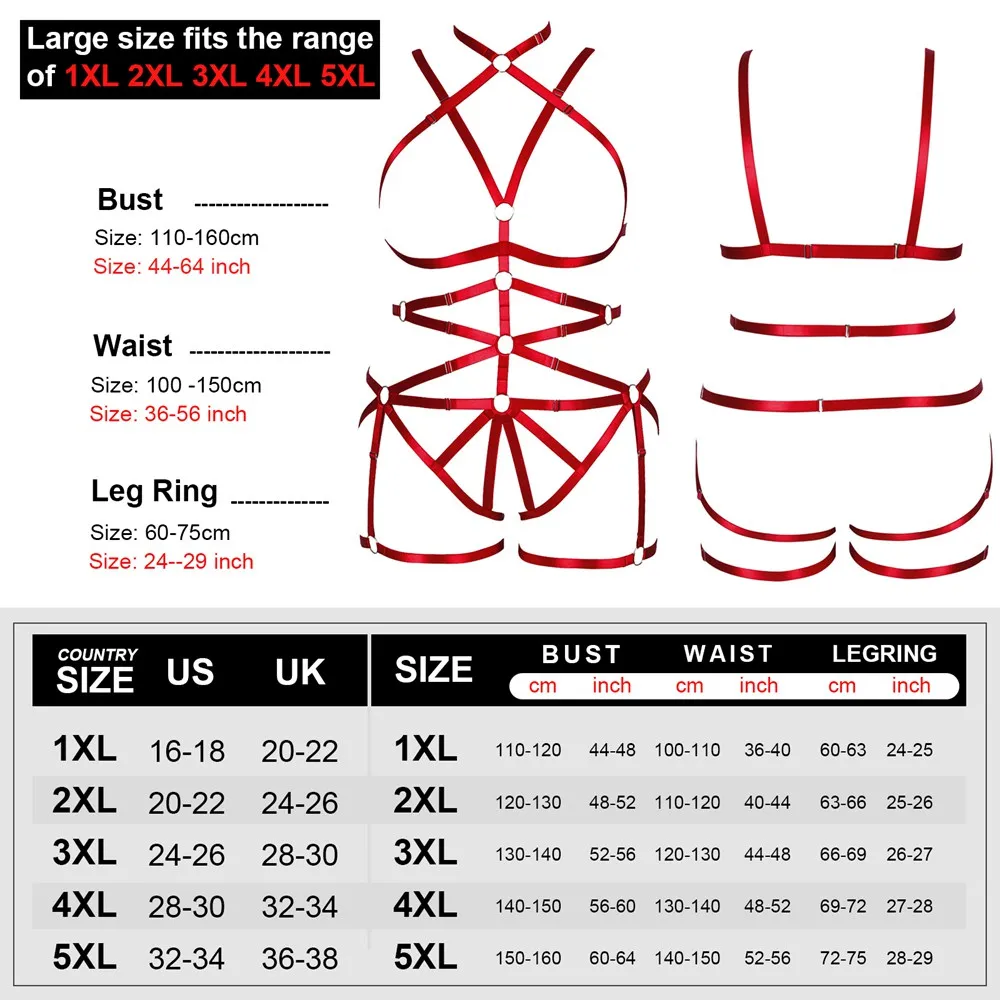 

Plus Size Erotic Women's Clothing Fetish Full Body Harness Belt Fashion Elastic Bondage Suspender Punk Gothic Style Sword Belt
