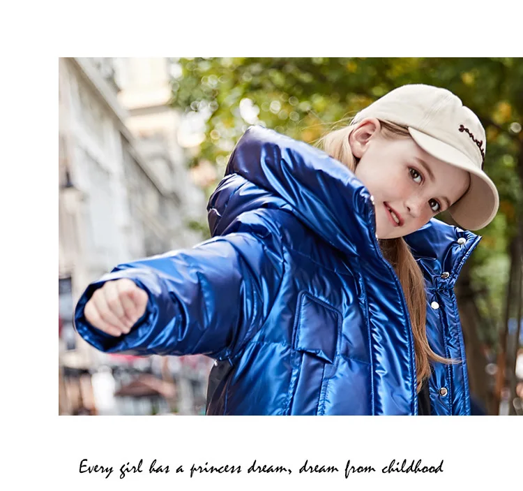 

Children Winter Coat for Girls White Duck Down Jacket Big Girls Mid-Length Winter Snowsuit Teenager 3-16Y Girls Puffer Jacket