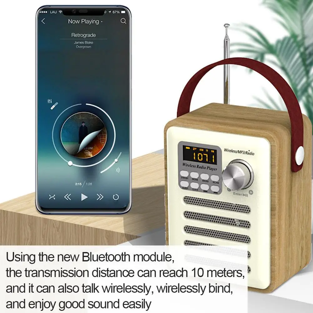 Многофункциональный MP3 USB Перезаряжаемый TF карта в стиле ретро уличный Bluetooth