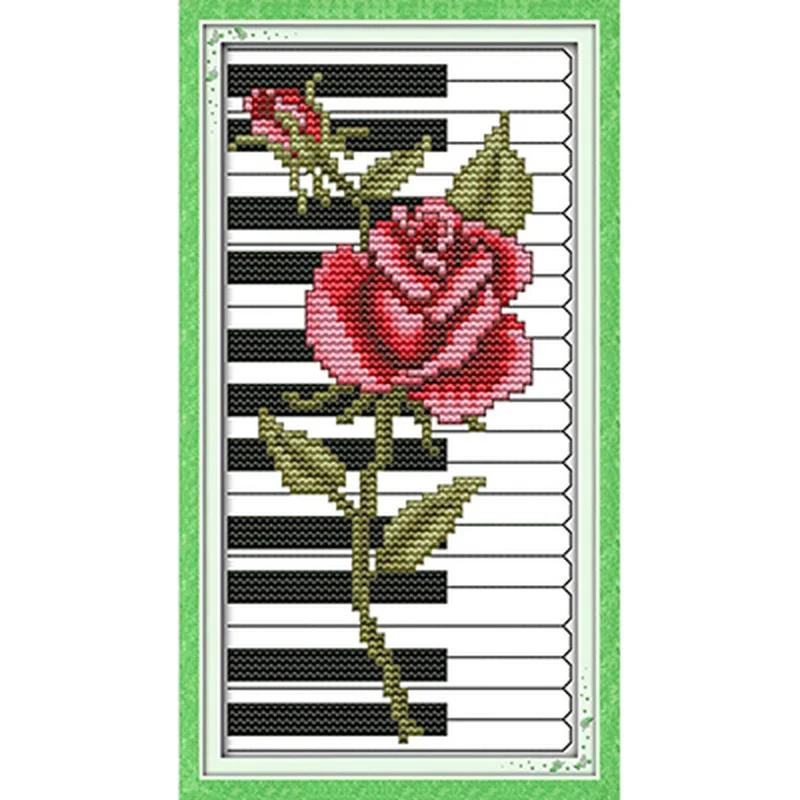 Набор для вышивки крестиком Rose on The Piano 11CT14CT рукоделие с печатным рисунком DMC на