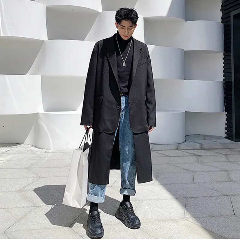 Осенний мужской костюм пальто средней и длинной длины индивидуальный съемный