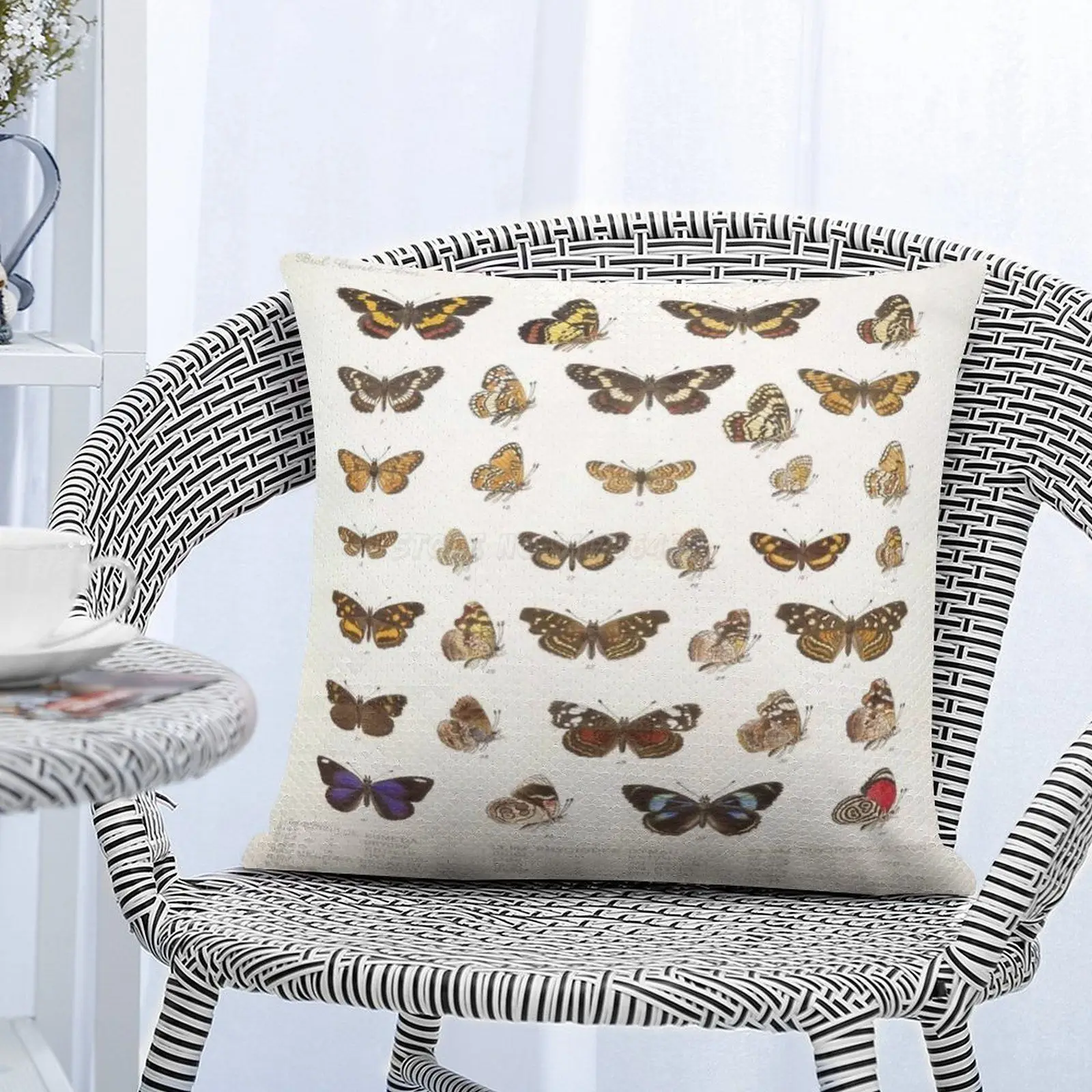 Винтажная научная иллюстрация эциклопедии моли схемы с блестками наволочка для