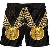 gold chain gold watch shorts cool summer fitness leisure suitable unisex trousers new hip hop style sports pants direct selling