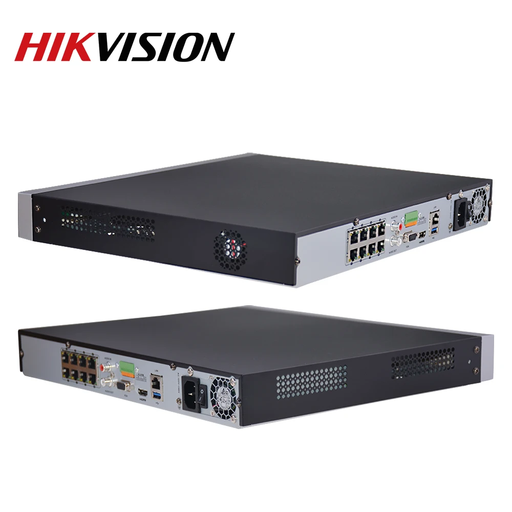 Hikvision 8CH 4K NVR 8 Channel Network Video Recorder DS-7608NI-K2-8P 8Port PoE 2SATA HDD Plug &amp Play H.265 Original Upgradeable |