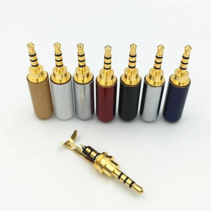 4 шт. 2 5 мм 3 / полюса стерео штекер с зажимом ремонт разъем для наушников припой