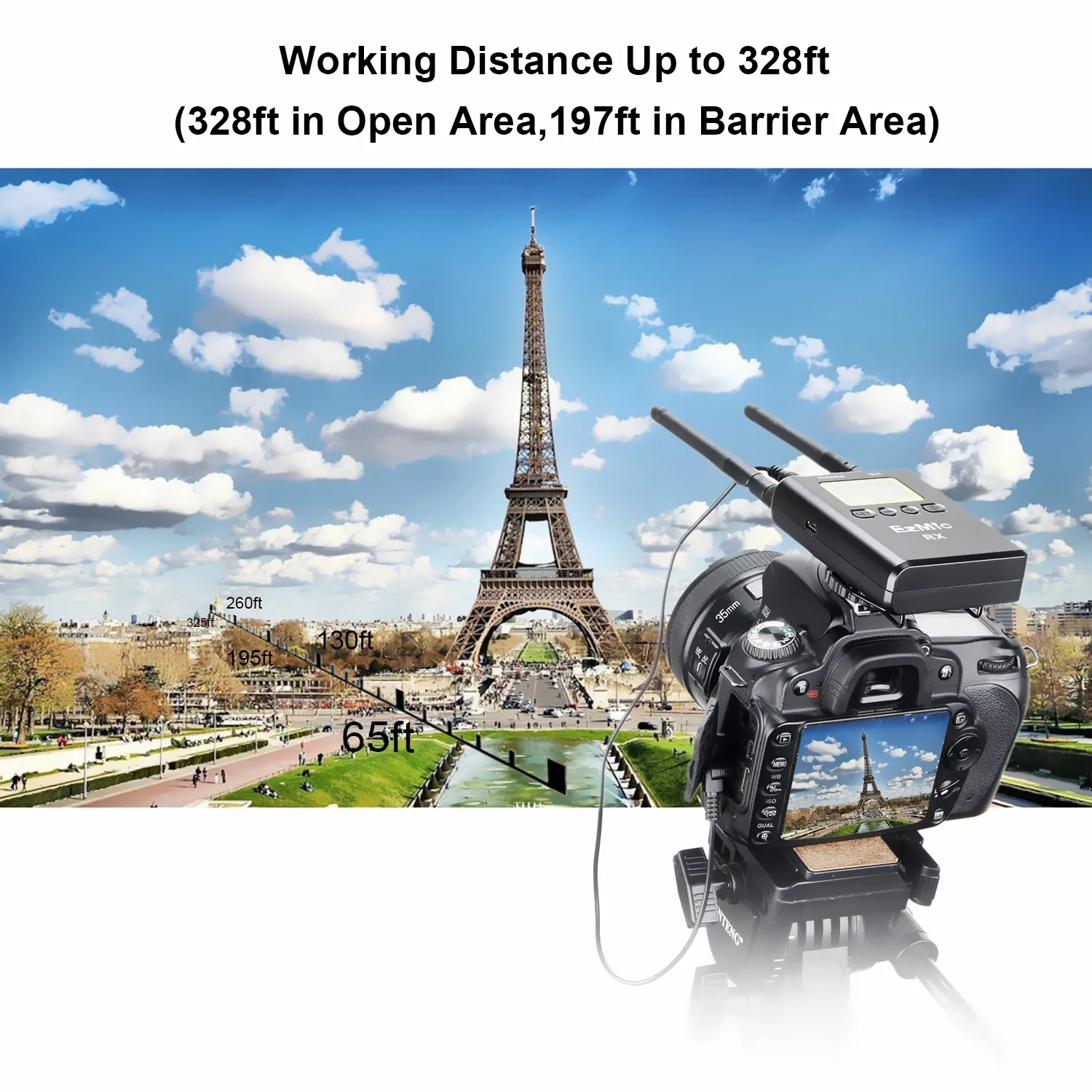 Беспроводной петличный микрофон для камеры UHF 100 каналов лацканый DSLR-камер iPhone Canon