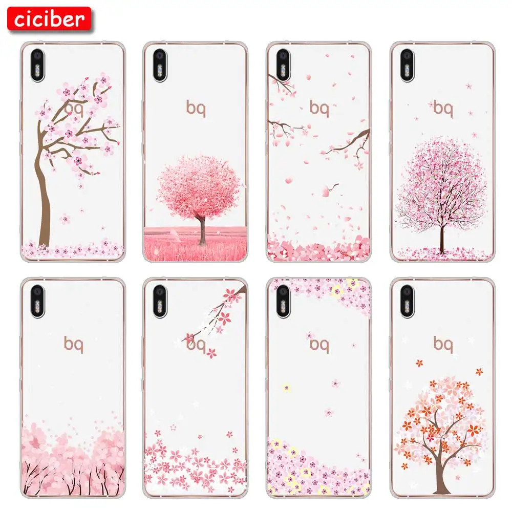Вишневое цветущее дерево для BQ Aquaris U2 C U X5 V VS X2 X Plus Lite Pro E5 S M5 M5.5 Мягкий силиконовый