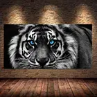 Современные холщовые постеры с изображением головы тигра черно-белого цвета, настенные картины с изображениями животных для гостиной, декор куадроса без рамки